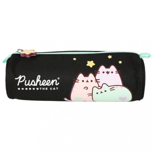 Pusheen Pasztell fekete cső ceruzatartó tok