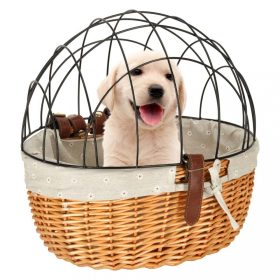 Rattan kerékpárkosár fém kerettel