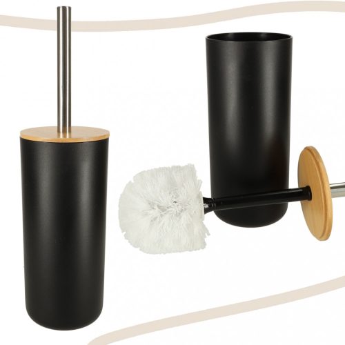 Fürdőszobai szett kefeadagoló 6 darabos készlet fekete