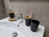 Fürdőszobai szett kefeadagoló 6 darabos készlet fekete