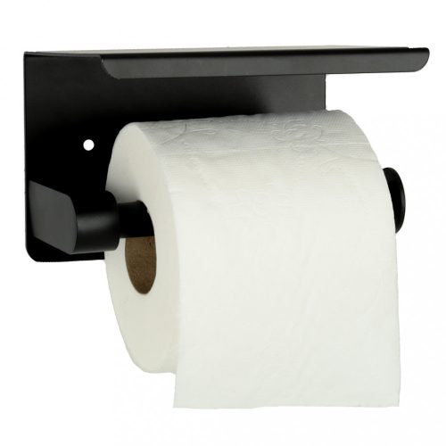 WC-papír tartó polccal fekete