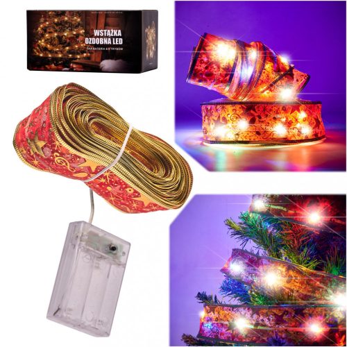 Szalag dekoratív LED szalag 10m 100LED karácsonyfa fények karácsonyi dekoráció több színű elemekkel