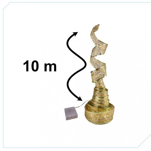 Szalag dekoratív LED szalag 10m 100LED karácsonyfa fények karácsonyi dekoráció meleg fehér elemekkel