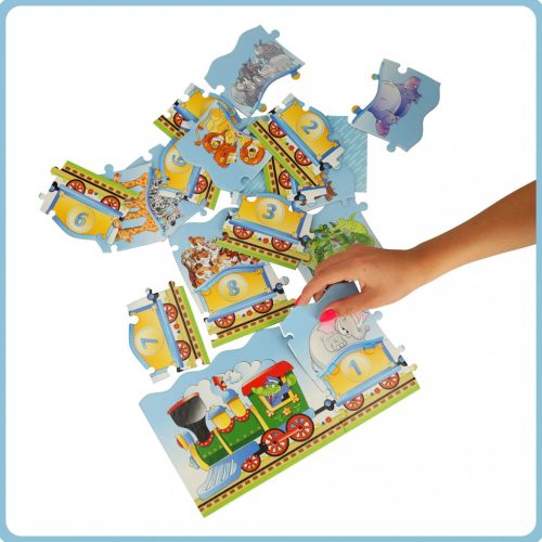CASTORLAND Oktatási vonat puzzle 13 darab - Puzzle vonaton 4+