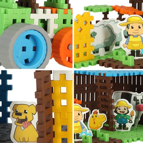 Építőkockák mini gofri farmer buborékcsomagolás 185 db