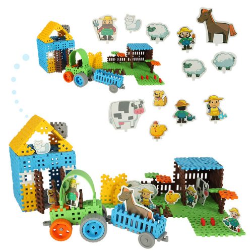 Építőkockák mini gofri farmer buborékcsomagolás 185 db