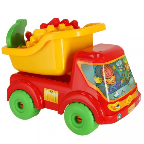 Bartek billenőplatós teherautó + homokozó tartozékok