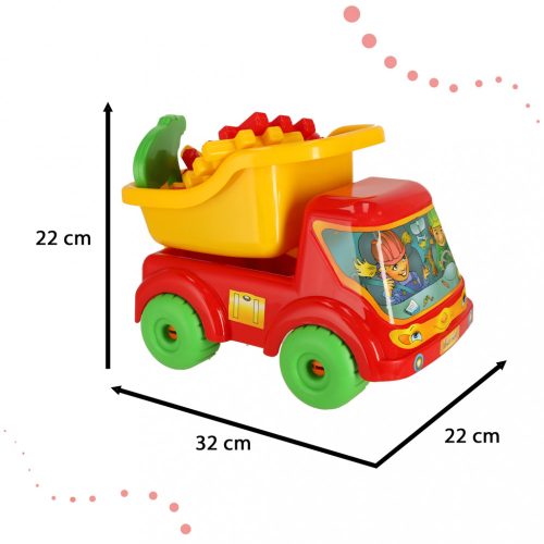 Bartek billenőplatós teherautó + homokozó tartozékok