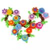Virágok kreatív építőelemek gyerekeknek, virágos kert, 104 elem, Ikonka