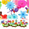 Virágok kreatív építőelemek gyerekeknek, virágos kert, 104 elem, Ikonka