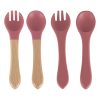 Sötétrózsaszín szilikon etetőszett, 9 darabos