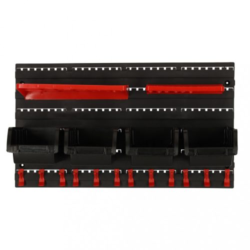 Műhely szervező garázs fali szerszámtábla polcok tartók kampók akasztók konténerek 48x21x1 cm