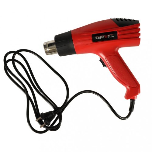 Elektromos hőlégfúvó pisztoly 0-600 fokos hőmérséklet-szabályozással + 4 cserélhető hegy 1600W