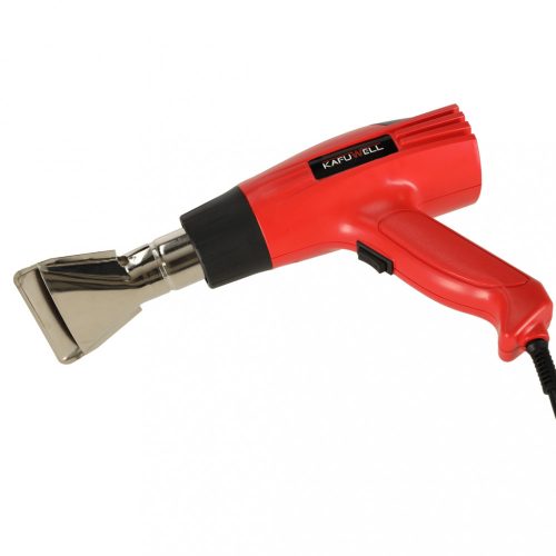 Elektromos hőlégfúvó pisztoly 0-600 fokos hőmérséklet-szabályozással + 4 cserélhető hegy 1600W