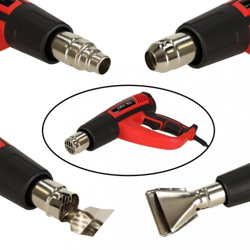 Elektromos fűtőfáklya hőmérséklet-szabályozással 0-600 fok C légáram 300-500 l/min + 4 cserélhető hegy 1850W