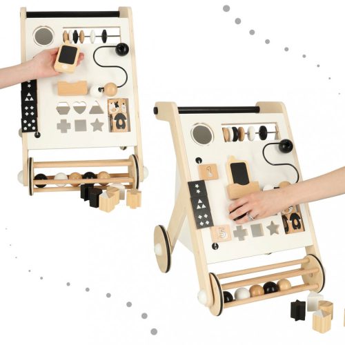 Oktatási fából készült babakocsi szortírozóval