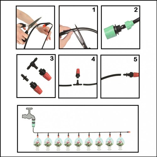 Vízfüggöny ködös kerti locsoló öntözőrendszer 15m