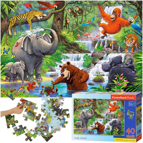 CASTORLAND Puzzle 40el. Maxi Jungle Animals - Dzsungel állatok - Dzsungel állatok