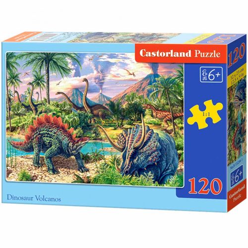 CASTORLAND Puzzle 120el. Dinosuar Volcanos - Dinoszauruszok a vulkánoknál