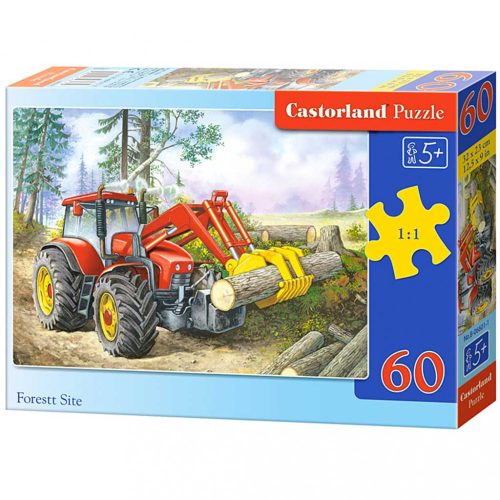CASTORLAND Puzzle 60el. Erdőterület - Traktor markológéppel
