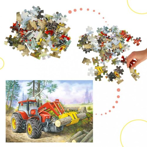 CASTORLAND Puzzle 60el. Erdőterület - Traktor markológéppel
