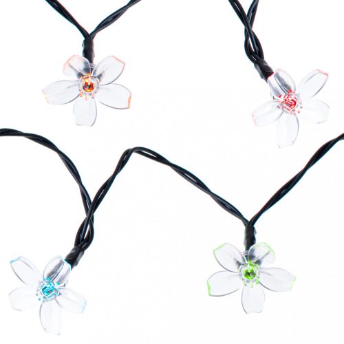 Napelemes virágos kerti lámpák 7m 50LED több színben