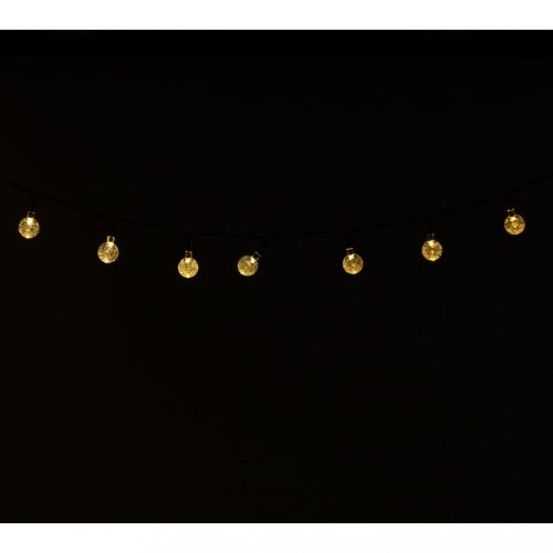 Napkollektoros kerti lámpák golyók 7m 50LED meleg fehér
