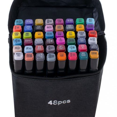 Kétoldalas alkoholos filctollak 48-as tokban + állvány