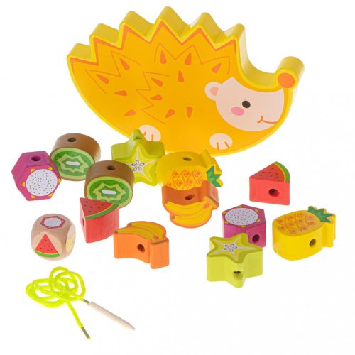 Puzzle játék kiegyensúlyozó sündisznó gyümölcs menetes