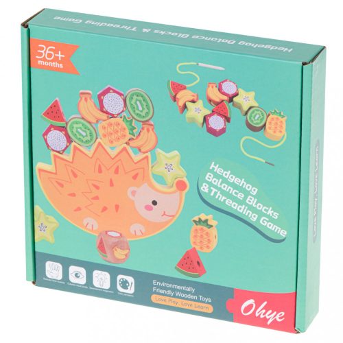 Puzzle játék kiegyensúlyozó sündisznó gyümölcs menetes