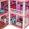 DIY babaház villa, 4 szintes bútorokkal, rózsaszín