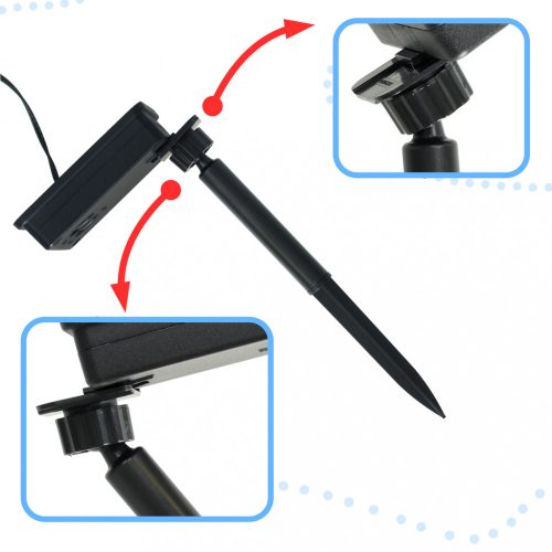 20m-es, 200 LED-es napelemes fényfüzér, többszínű