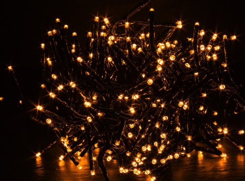 LED lámpák fénylánc 10m 100LED meleg fehér