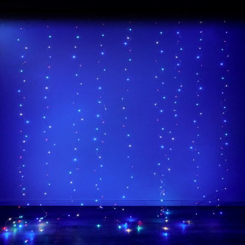 LED függönylámpák vezeték 3x3m 300LED több színű