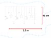 LED hold függöny fényei csillagok 2.5m 138LED meleg