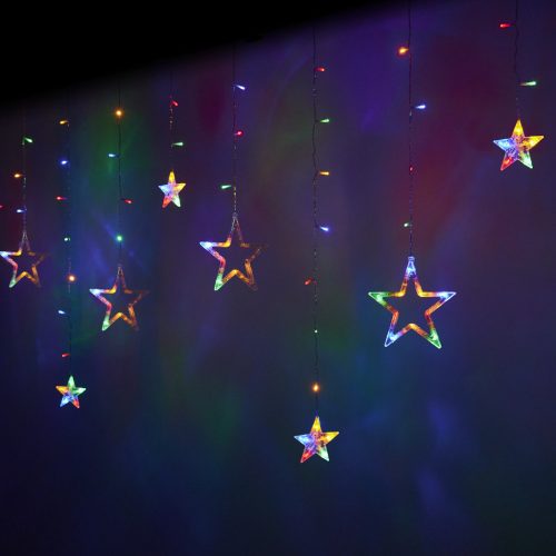 LED csillagfüggöny lámpák 2.5m 138LED több színű