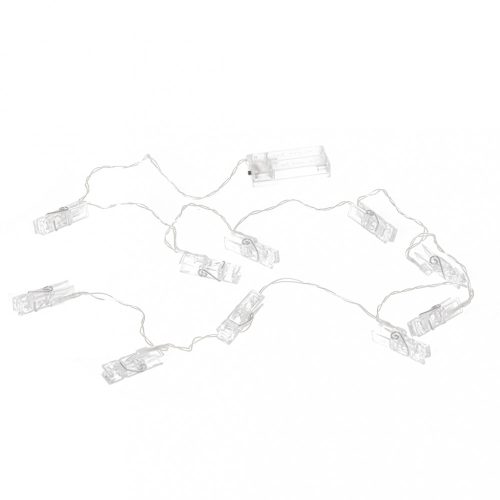 LED fotó klipsz fények 3m 20LED meleg fehér