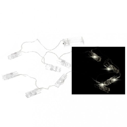 LED fotó klipsz fények 3m 20LED meleg fehér
