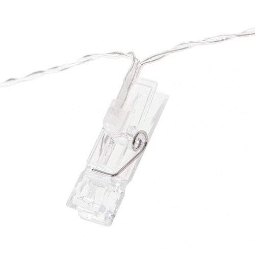 LED fotó klipsz fények 3m 20LED meleg fehér