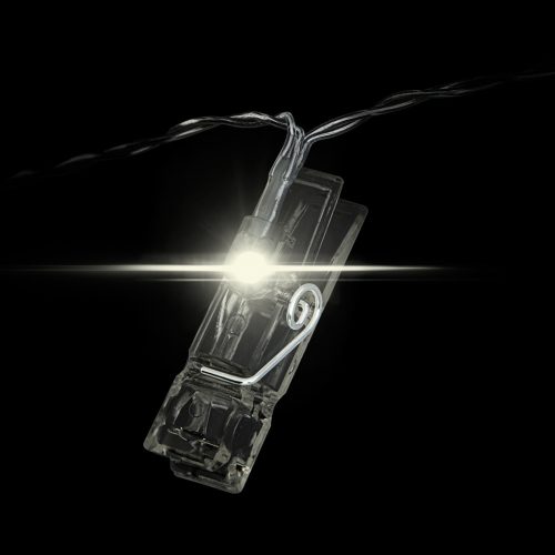 LED fotó klipsz fények 3m 20LED meleg fehér