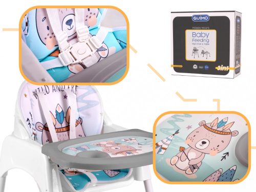 Etetőszék szék, asztali szék, 3in1, kék