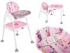 Etetőszék szék, asztali szék, 3in1, pink