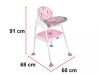Etetőszék szék, asztali szék, 3in1, pink