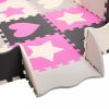 Hab puzzle szőnyeg / járóka 36el szürke/rózsaszín 143cm x 143cm x 1cm