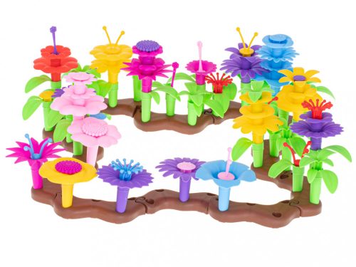 Építőkockák Virágos kert virágok építő készlet 104el.