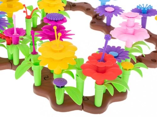 Építőkockák Virágos kert virágok építő készlet 104el.