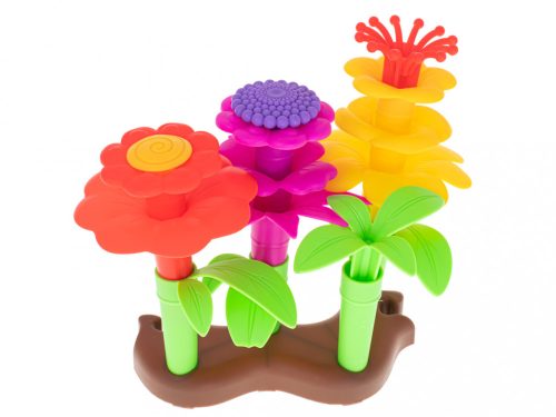 Építőkockák Virágos kert virágok építő készlet 104el.