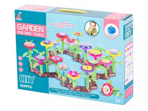 Építőkockák Virágos kert virágok építő készlet 104el.