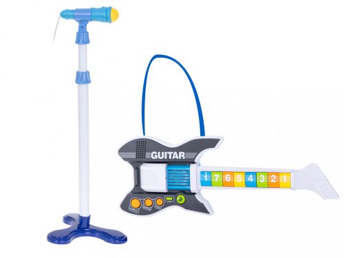 Elektromos rock gitár mikrofonnal kék