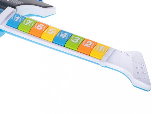 Elektromos rock gitár mikrofonnal kék